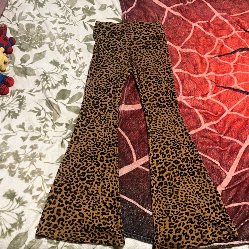 Leopard Print Flare Pants